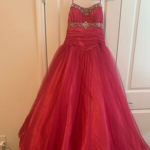 Pink ball gown prom dress